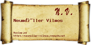 Neumüller Vilmos névjegykártya